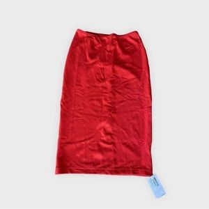 NWT Original American Apparel Red Fire Engine Ponte Pencil Skirt Large